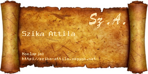 Szika Attila névjegykártya